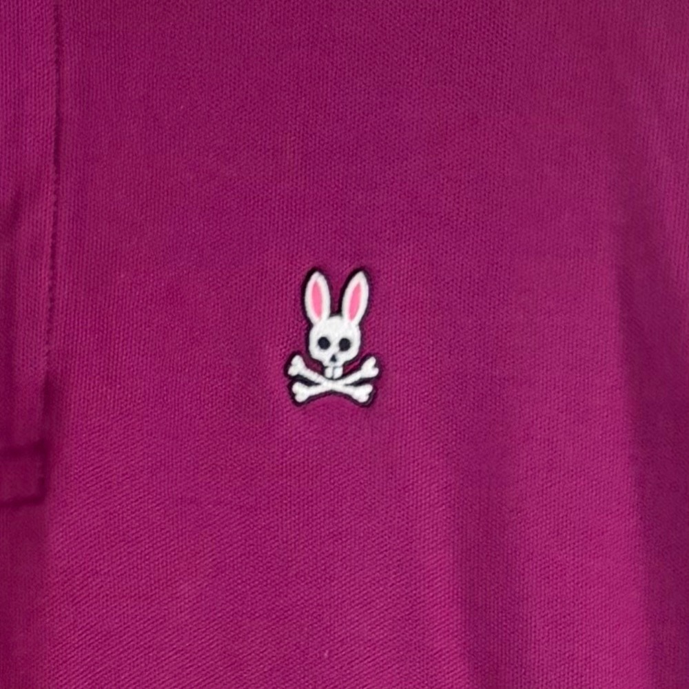 Psycho Bunny Men's Classic Piqué Polo Shirt Boysenberry Purple Size 8 XXL 2XL - Picture 4 of 9